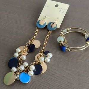 Statement necklace, bracelet, and earring set